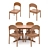 Elegant Four-Seater Wooden Dining Table 3D model small image 1