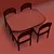 Elegant Four-Seater Wooden Dining Table 3D model small image 3