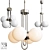 Vintage Balls Pendant Light 3D model small image 4