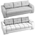 Elegant Adagio Sofa 3D model small image 3