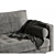 Modern Concrete Grey Velvet Sofa 3D model small image 2