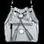 Versatile Dual Handle Handbag: Hidden Long Strap 3D model small image 3