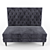 Elegant Skylark Velvet Banquette 3D model small image 2