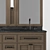 Sleek Dark Double Sink Bathroom Vanity 3D model small image 3