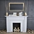Decorative Fireplace with Set 3D model small image 1