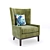 Vida Classic Teal Armchair 3D model small image 1