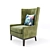 Vida Classic Teal Armchair 3D model small image 2