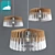 EGLO Contemporary Steel Pendant Light - White/Beige Wood 3D model small image 1