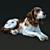 Porcelain Resting Setter Figurine 3D model small image 1