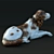 Porcelain Resting Setter Figurine 3D model small image 2