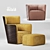 Modern Foldable Lounge Chair & Ottoman 3D model small image 2