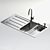 Sleek Stainless Steel Sink 3D model small image 1