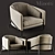 Elegant Minotti Fil noir Chair 3D model small image 1