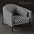 Minotti Fil Noir Black Armchair 3D model small image 3