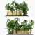 Natural Bamboo Flowerbed 3D model small image 1