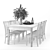 Gute White Dining Set 3D model small image 2