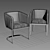 Morgan Leather Barrelback Armchair 3D model small image 3