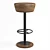 Natural Wood Seat Bar Stool 3D model small image 1