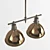 Elegant Brass Double Eclipse Ceiling Light 3D model small image 2