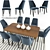 Contemporary Vaz Dining Set 3D model small image 1