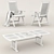 Teak Outdoor Dining Set 3D model small image 2