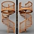 Wooden Spiral Staircase: Elegant and Space-saving 3D model small image 1