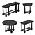 Elegant Eichholtz Table Set: Hollis, Archibald, Brennon & Clark 3D model small image 2