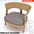 Elegant Wood-Accented Armchair 3D model small image 1