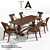 Classic Elegance: Theodore Alexander Chair and Dining Table Set 3D model small image 1