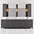 Carrara Marble Double Bath Vanity 3D model small image 1