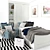 IKEA BRIMNES & STOCKHOLM: Daybed with Drawers & Handmade Stripe Rug 3D model small image 2