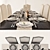 Elegant Dining Set with Serving Table 3D model small image 3