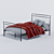 Titanium Gray Metal Bed - 2100x1500x1100 3D model small image 1