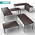 Executive Bent Work Tables on Metal Frame 3D model small image 1