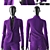 Elegant Purple Suit for Women 3D model small image 2