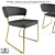 Ashland: Gray & Rosegold Dining Chair 3D model small image 1