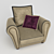 Cozy Cushioned Armchair 3D model small image 2