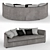 Modern Crono B&B Sofa: Elegant Comfort 3D model small image 2