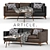 Modern Worthington Armchair & Amoeba Coffee Table 3D model small image 1