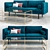 Celestial Blue Monroe Mid Century Sofa 3D model small image 1