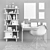 Oeuf Mini Library Furniture Set with Toys 3D model small image 3