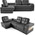 Italian Leather Corner Sofa 3D model small image 3