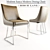 Contemporary Gray Fabric Dining Chair 3D model small image 1