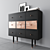 Elegant Ash Sideboard with Oak and Copper Legs 3D model small image 2