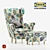 Seamless Comfort: STRANDMON Armchair & Footstool 3D model small image 1