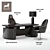 Smania Metropolis GT WI: Italian Writing Desk, Armchair & Table Lamp 3D model small image 1