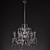 Baroque Chrome Pendant Light - 6 Bulbs 3D model small image 1