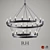 Vintage Iron Candelabra Chandelier 3D model small image 1