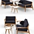 Scandi Sofa & Chair Set 3D model small image 2