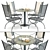 Elegant Wrought Iron Furniture Set 3D model small image 1